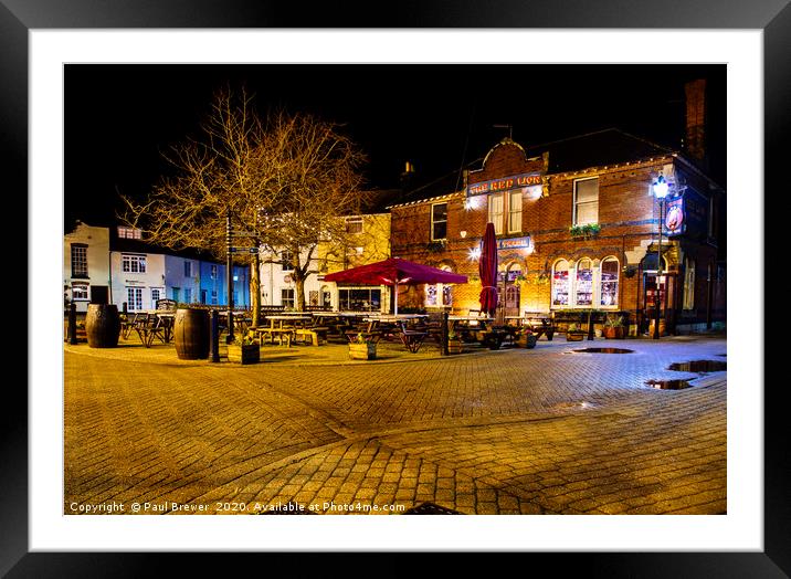 Hope Square in Weymouth on a Winters Night Framed Mounted Print by Paul Brewer