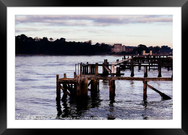Pier in Poole Harbour  Framed Mounted Print by Paul Brewer