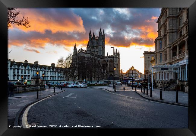 Bath Abbey at Sunset Framed Print by Paul Brewer