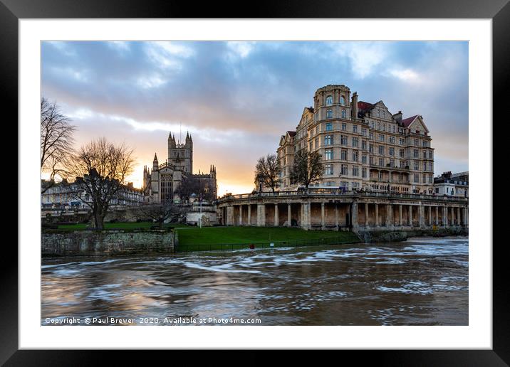 Bath Abbey and Parade Gardens Framed Mounted Print by Paul Brewer