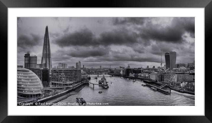 The Shard the Thames Framed Mounted Print by Paul Brewer