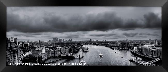 The River Thames looking towards Docklands Framed Print by Paul Brewer