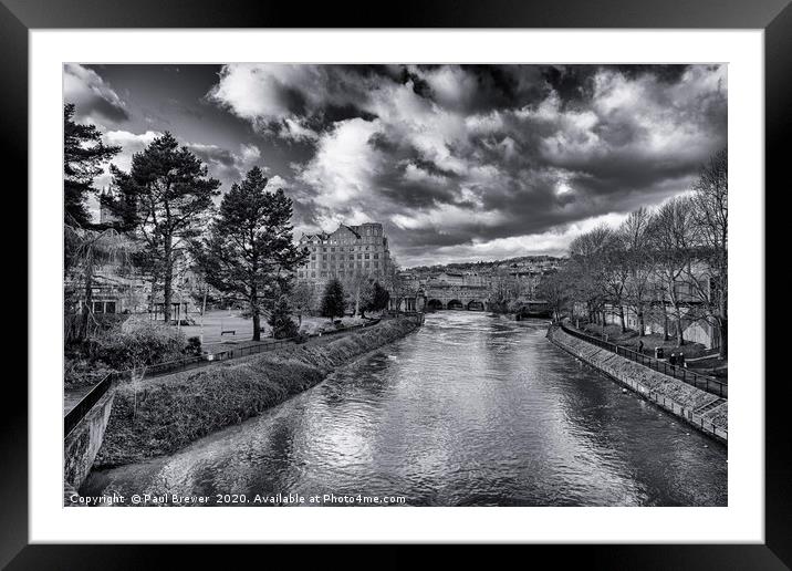 River Avon and Pulteney Bridge Bath Framed Mounted Print by Paul Brewer