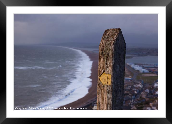 Portland Chesil Beach Framed Mounted Print by Paul Brewer