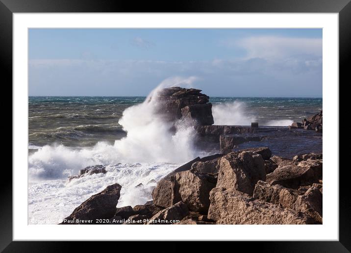 Pulpit Rock in Dorset  Framed Mounted Print by Paul Brewer
