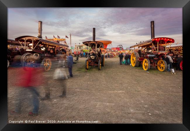 Steam Line up at the Great Dorset Steam Fair  Framed Print by Paul Brewer