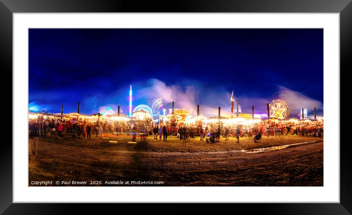 The Great Dorset Steam Fair at Night 2019 Framed Mounted Print by Paul Brewer