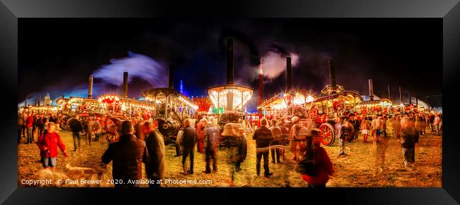 Great Dorset Steam Fair at Night 2019 Framed Print by Paul Brewer