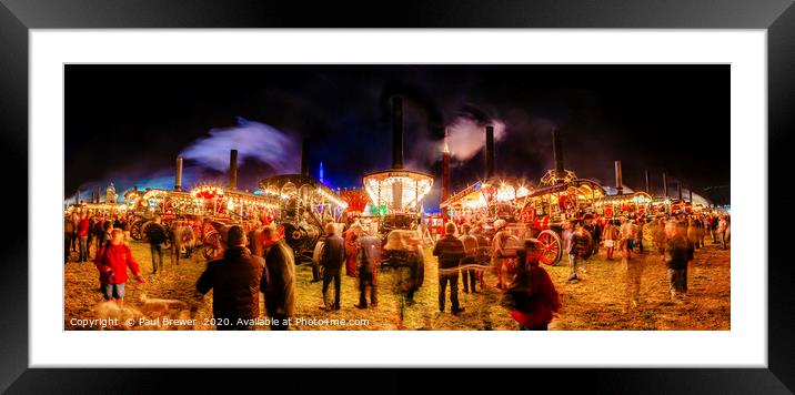 Great Dorset Steam Fair at Night 2019 Framed Mounted Print by Paul Brewer