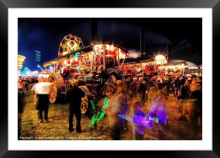 Great Dorset Steam Fair at Night 2019 Framed Mounted Print by Paul Brewer