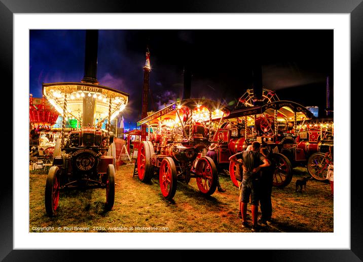 The May at The Great Dorset Steam Fair at Night 20 Framed Mounted Print by Paul Brewer