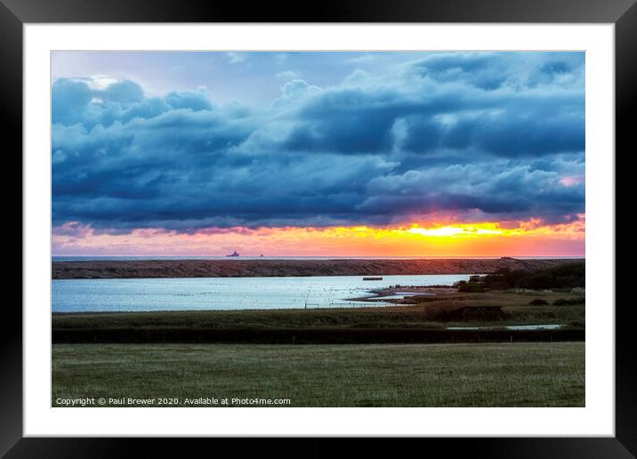 Looking towards Abbotsbury Swannery Framed Mounted Print by Paul Brewer