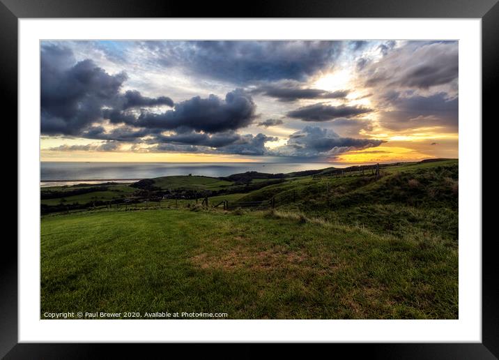 Looking towards Abbotsbury Framed Mounted Print by Paul Brewer