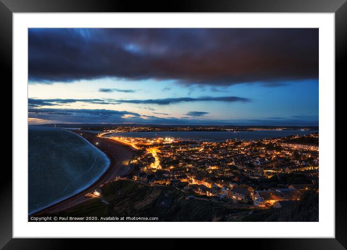 Portland on an October evening Framed Mounted Print by Paul Brewer