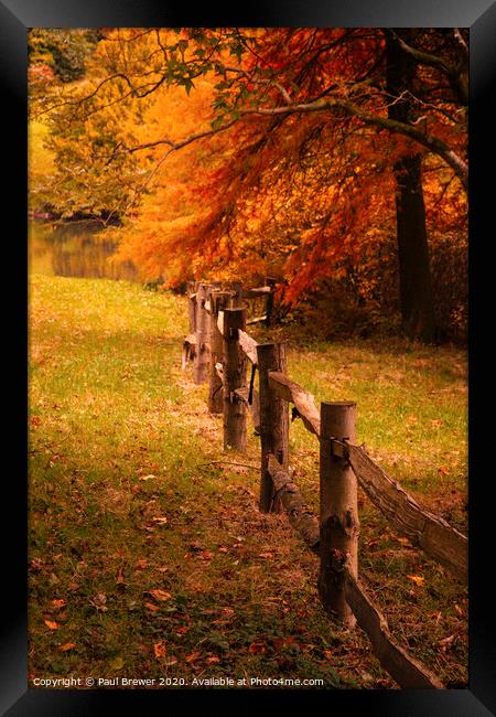 Autumn Fence Framed Print by Paul Brewer