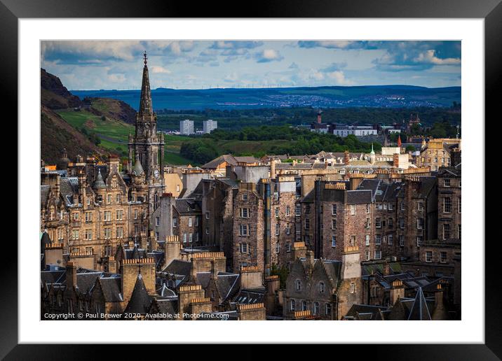 Edinburgh Skyline Framed Mounted Print by Paul Brewer