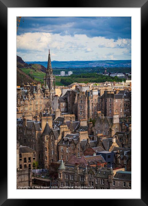 Edinburgh Skyline Framed Mounted Print by Paul Brewer