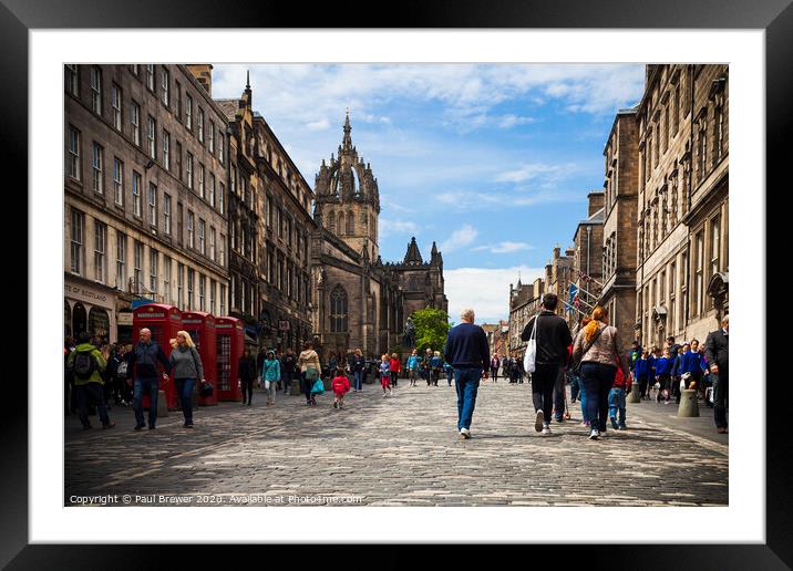 High Street Edinburgh  Framed Mounted Print by Paul Brewer