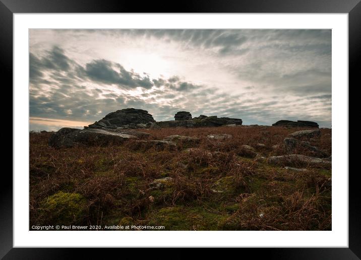 Pew Tor on Dartmoor Framed Mounted Print by Paul Brewer