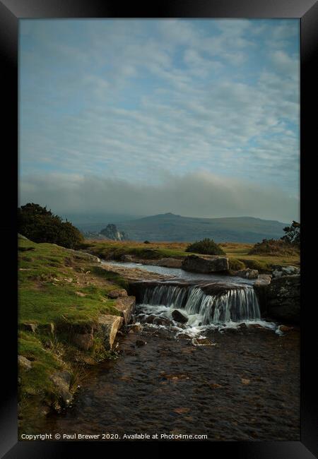 Looking towards Vixen Tor and Kings Tor Framed Print by Paul Brewer