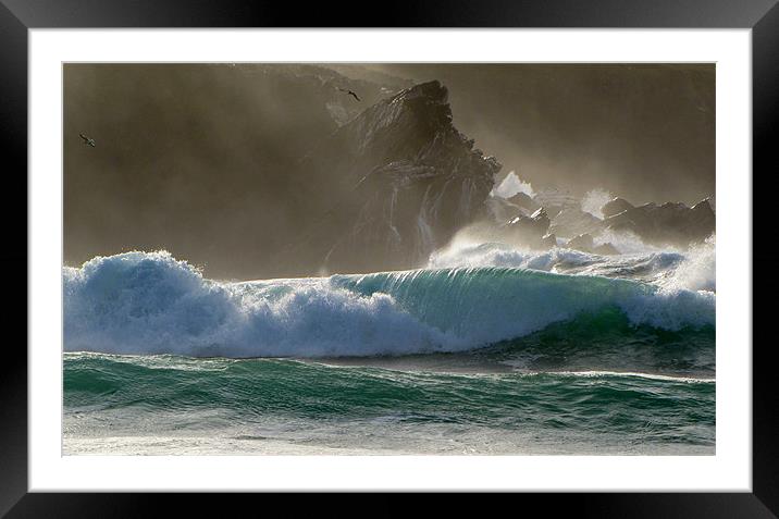 Clogher Waves Framed Mounted Print by barbara walsh