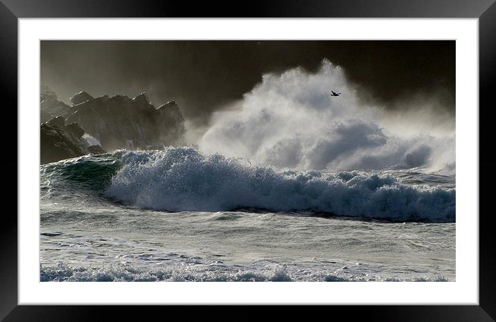 Waves Framed Mounted Print by barbara walsh