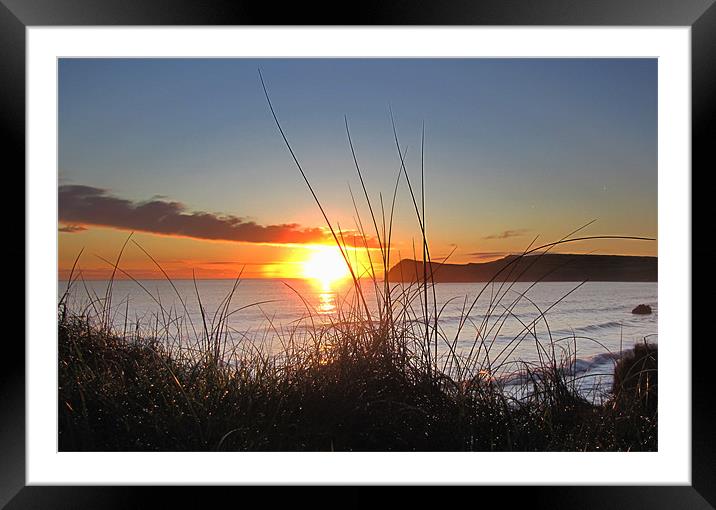 Sunset Kinard Beach Framed Mounted Print by barbara walsh