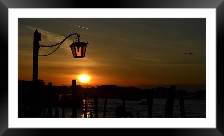 Sunrise in Venice Framed Mounted Print by barbara walsh