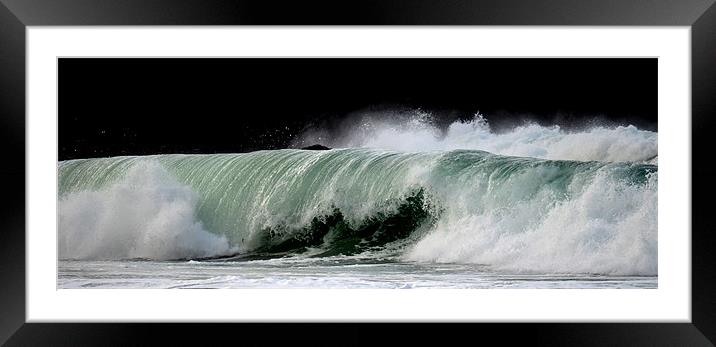 Wave on Clogher beach Framed Mounted Print by barbara walsh