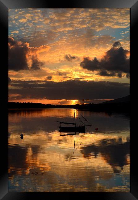 Sunset in Dingle Framed Print by barbara walsh