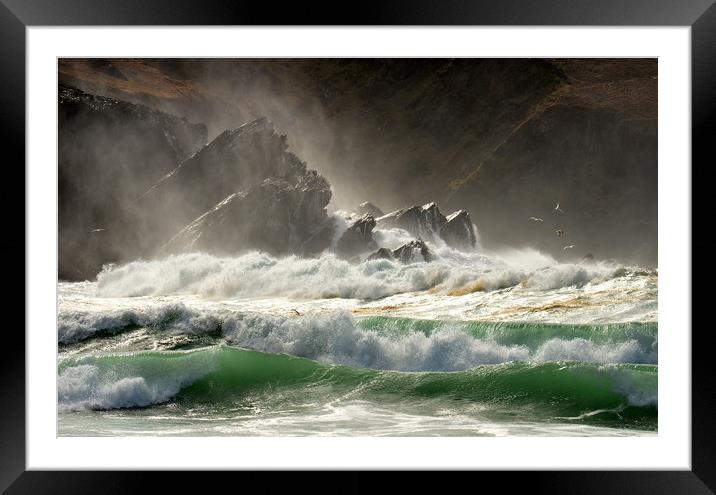 Waves Framed Mounted Print by barbara walsh