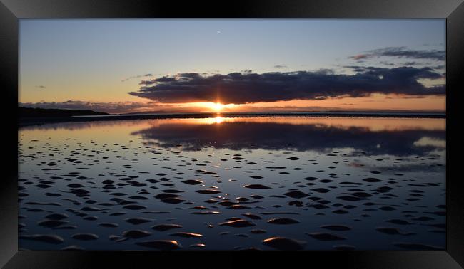 Sunrise at Cappagh beach with comet NEOWISE Framed Print by barbara walsh
