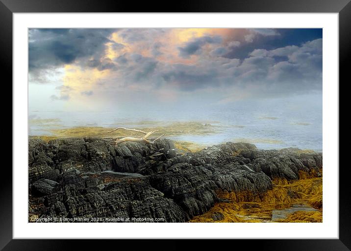 Atlantic Ocean Landscape   Cape Breton Canada  Framed Mounted Print by Elaine Manley