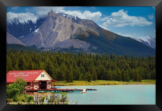 Maligne Lake   Alberta   Canada  Framed Print by Elaine Manley