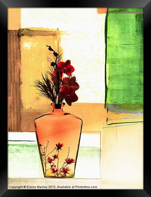 Floral Vase Framed Print by Elaine Manley