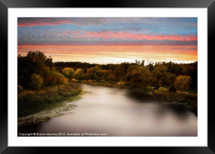 Sunset River Framed Mounted Print by Elaine Manley