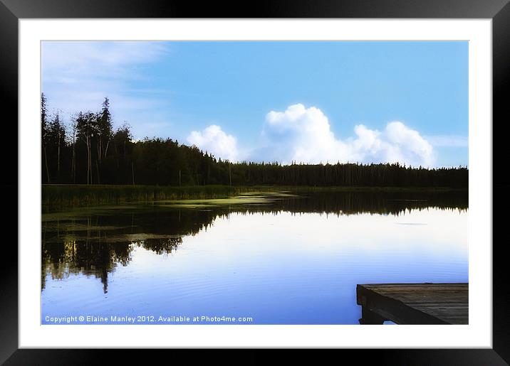 Serene Lake Framed Mounted Print by Elaine Manley