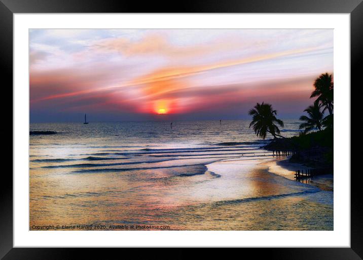 Sunset Magic Framed Mounted Print by Elaine Manley