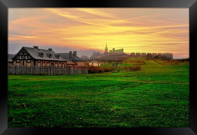 Sunrise at Fortress of Louisbourg Framed Print by Elaine Manley