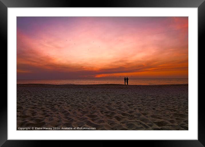 Sunset Romance Framed Mounted Print by Elaine Manley