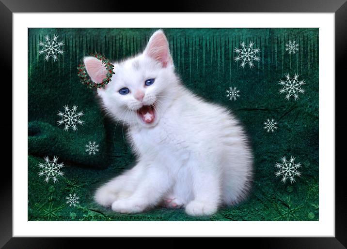 Catching Snowflakes Framed Mounted Print by Elaine Manley