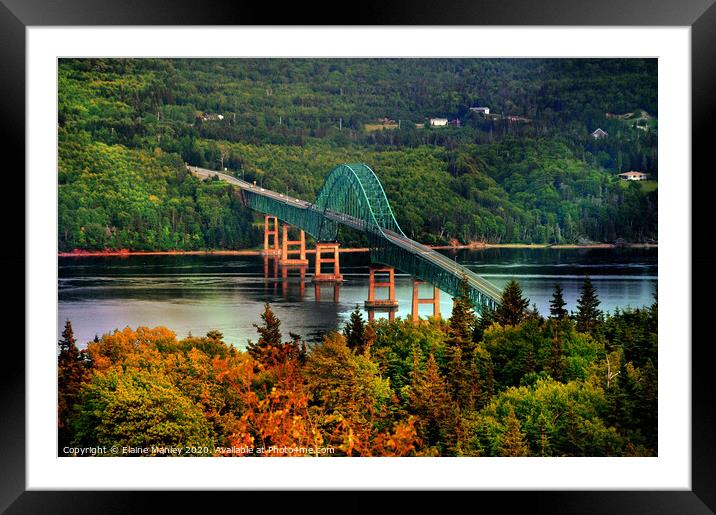 Seal Island Bridge  , Cape Breton, Atlantic  Canad Framed Mounted Print by Elaine Manley