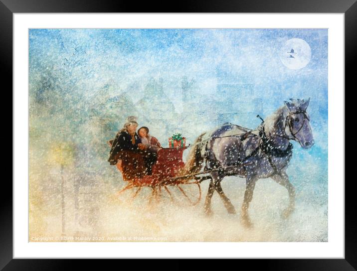 Dashing Through the Snow Framed Mounted Print by Elaine Manley