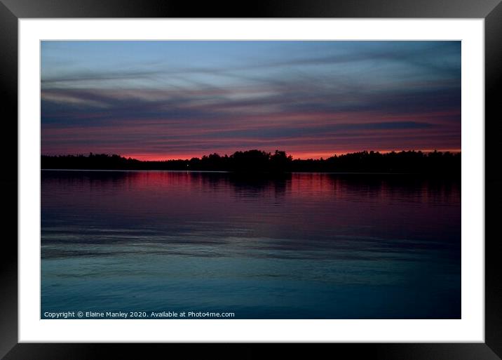 Lake Nipissing Sunset 2  Framed Mounted Print by Elaine Manley