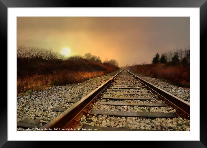 Early Morning along the Rails Framed Mounted Print by Elaine Manley