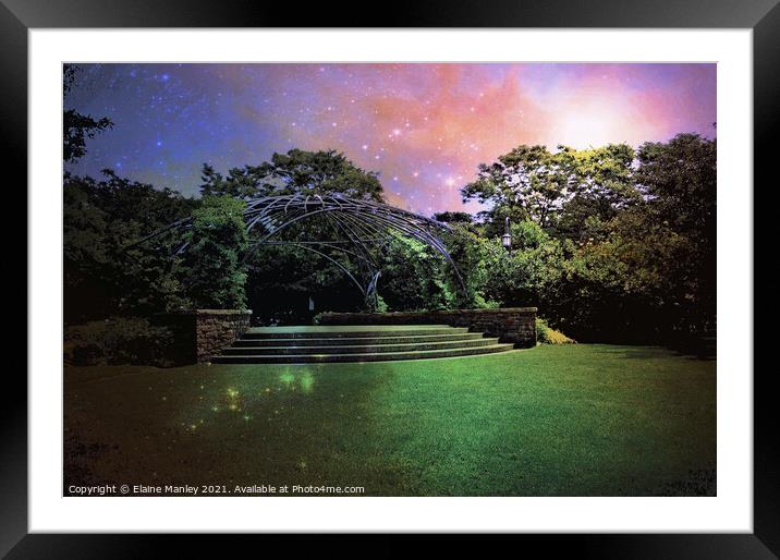 Moonlight in the Music Garden Framed Mounted Print by Elaine Manley