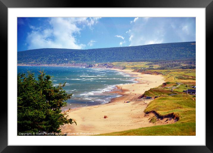 Beach in Inverness  Cape Breton Canada Framed Mounted Print by Elaine Manley