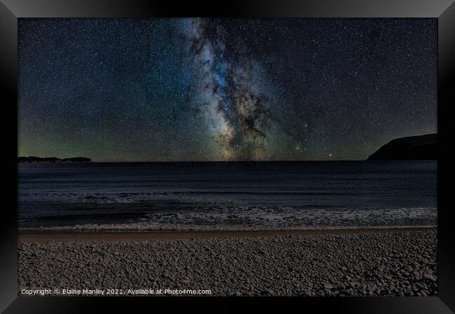 Milky Way over the Atlantic Ocean Framed Print by Elaine Manley