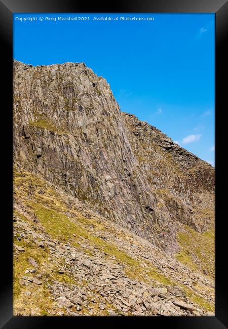 Bowfell Buttress Langdale Lake District Framed Print by Greg Marshall