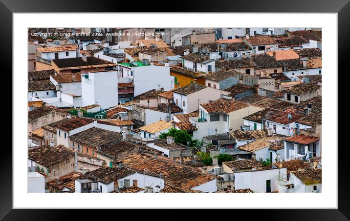 Rooftops in Pollensa Mallorca Framed Mounted Print by Greg Marshall